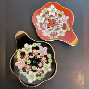 Set of 2 Vintage Porcelain Tea Strainers